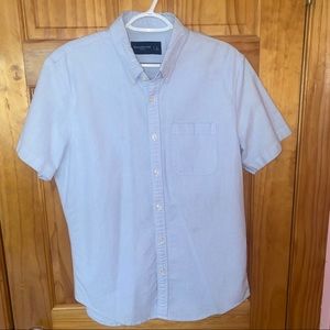 Abercrombie & Fitch Short Sleeve Casual Button Down Shirt in Blue Men’s Large